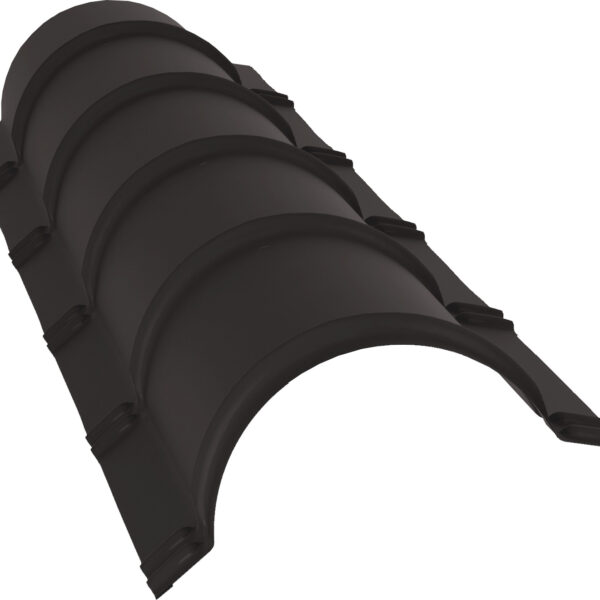 Планка конька полукруглого Grand Line 0,5 Drap ТХ RR 32 темно-коричневый (1,97м)