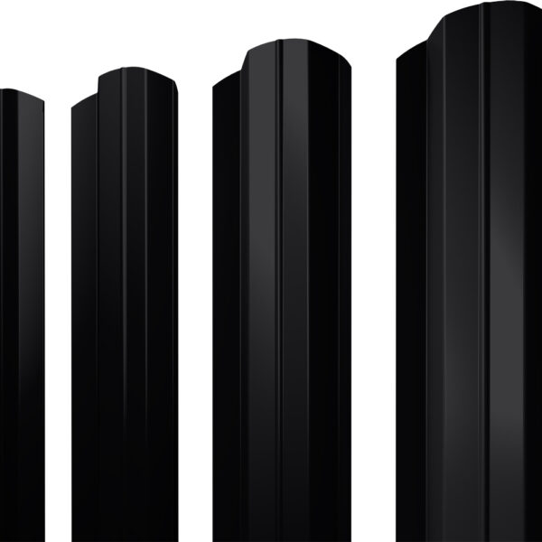 Штакетник М-образный B фигурный Grand Line 0,45 ПЭ RAL 9005 черный