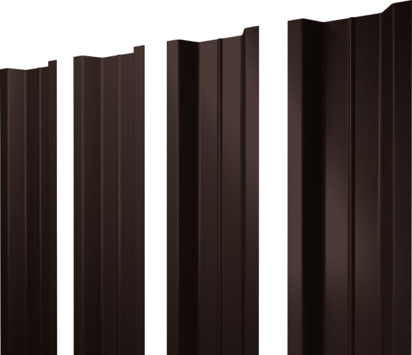 Штакетник П-образный B с прямым резом Grand Line 0,45 ПЭ двухсторонний RAL 8017 шоколад