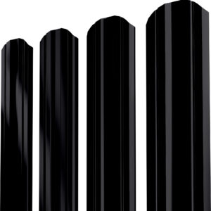 Штакетник Твин XL фигурный Grand Line 0,5 Drap ТХ RAL 9005 черный