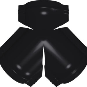 Тройник Y конька полукруглого Grand Line 0,45 Drap ТХ с пленкой RAL 9005 черный